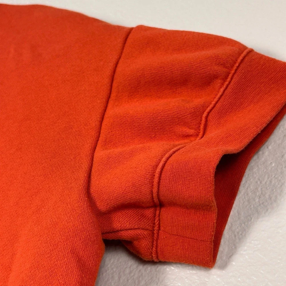 Madewell Womens Short Sleeve V-Neck French Terry Sweatshirt Orange Size M